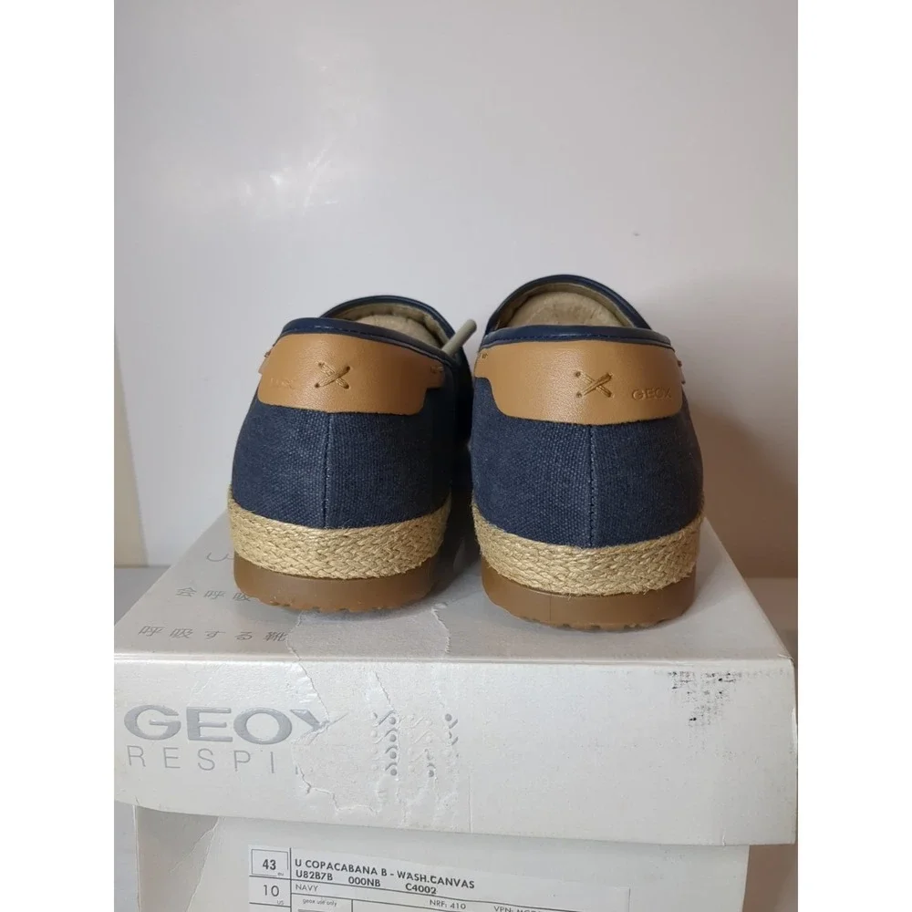 Geox Men's U Copacabana  Slip On‎ Wash Canvas Size 10 Navy Blue
